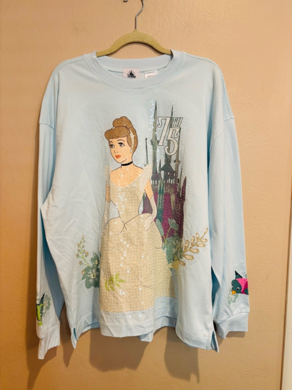 Disney’s Cinderella 75th Anniversary Jersey, Magical Sequin Sparkles size L - Picture 3 of 11